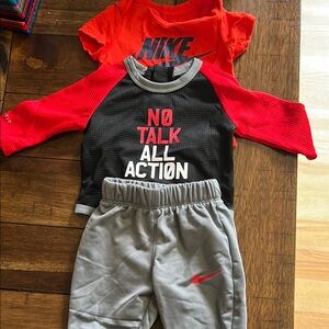 Nike Baby Outfit Set - Red and Gray